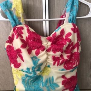 Weissman Adult Small tulle embroidered flare dance costume